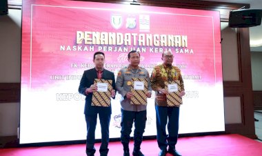 Polda-Jatim-Tandatangani-Perjanjian-Kerja-Sama-dengan-FKG-Unair-dan-PT.-PLN-(Persero)