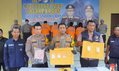 Satresnarkoba-Polresta-Sidoarjo-Tangkap-Pasutri-Edarkan-Sabu-137,57-Gram